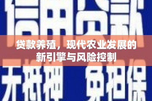 双牌贷款养殖，现代农业发展的新引擎与风险控制