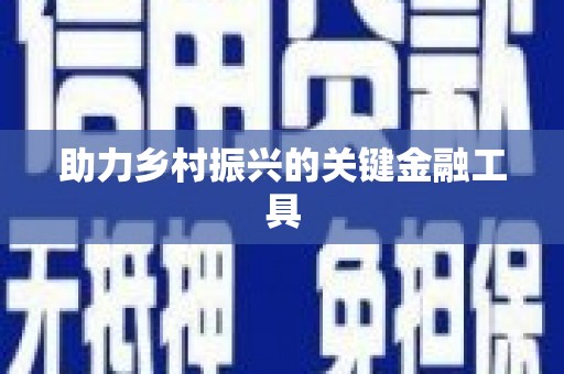 双牌助力乡村振兴的关键金融工具