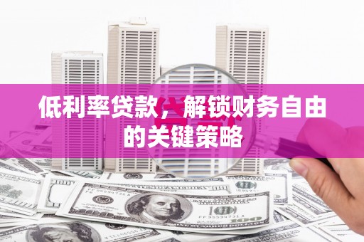 双牌低利率贷款，解锁财务自由的关键策略