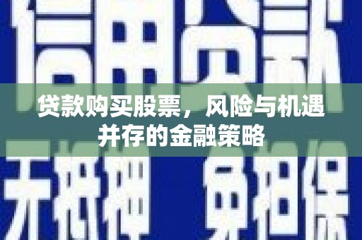 双牌贷款购买股票，风险与机遇并存的金融策略